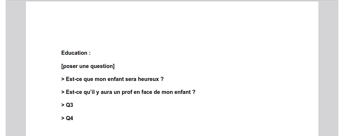 Maquette de la page d&rsquo;une thématique